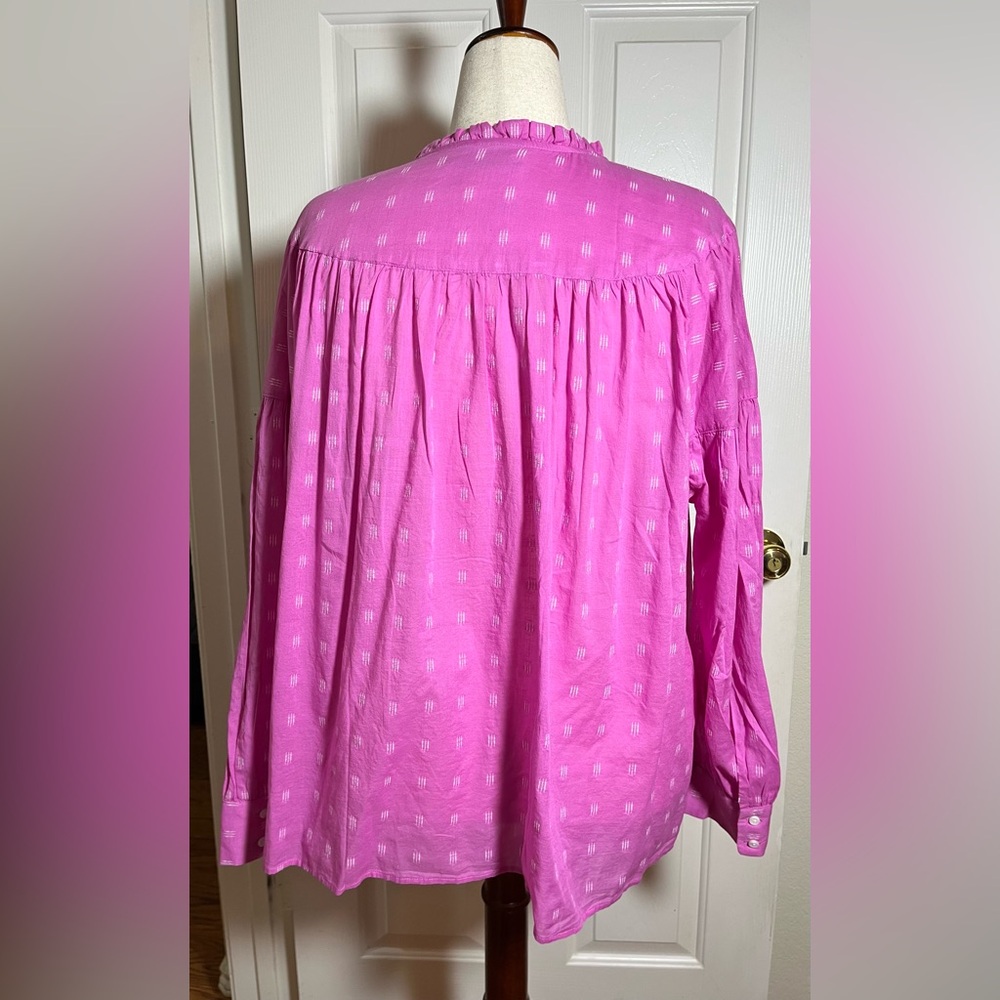 Lane Bryant Women’s Fuchsia Button-Down Shirt - Picture 7 of 12